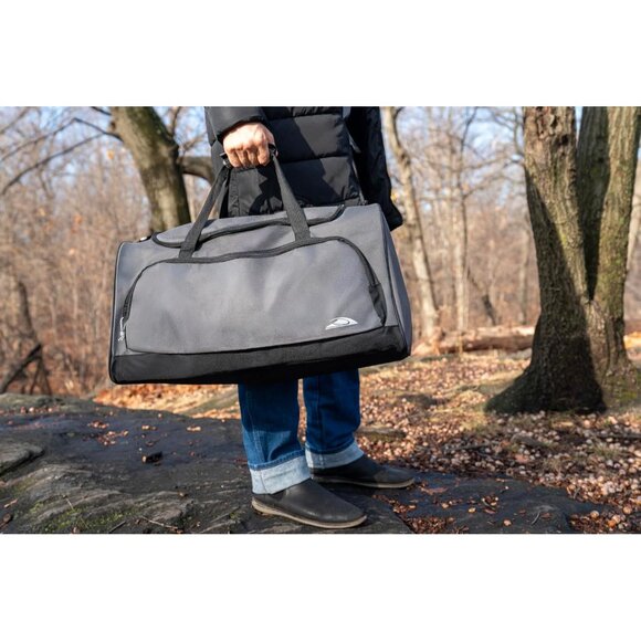 24 Inch Men & Women Grey Lightweight Canvas Duffle Gym Sports Equipment Bags - Picture 8 of 9